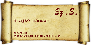 Szajkó Sándor névjegykártya