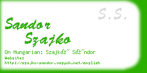 sandor szajko business card